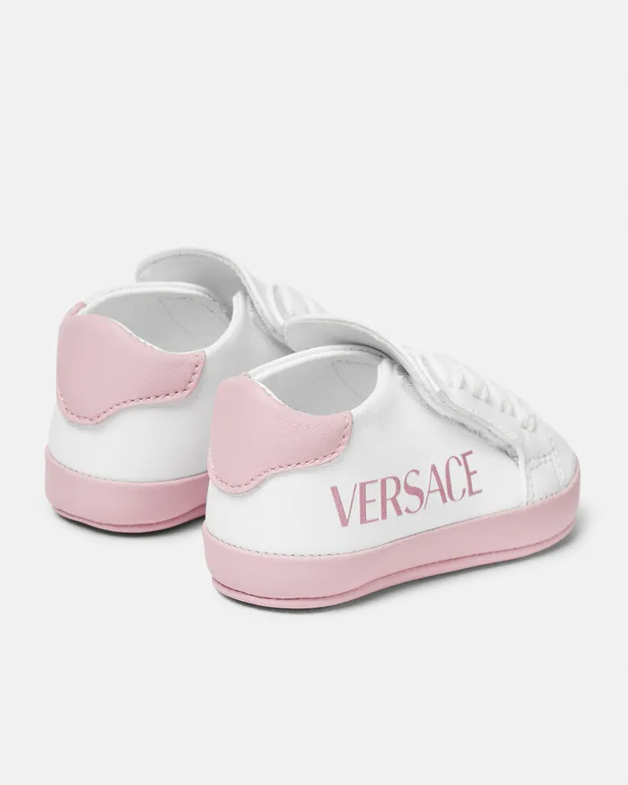 Versace Shoes and First Steps Kids Logo Baby Sneakers Pinkwhite