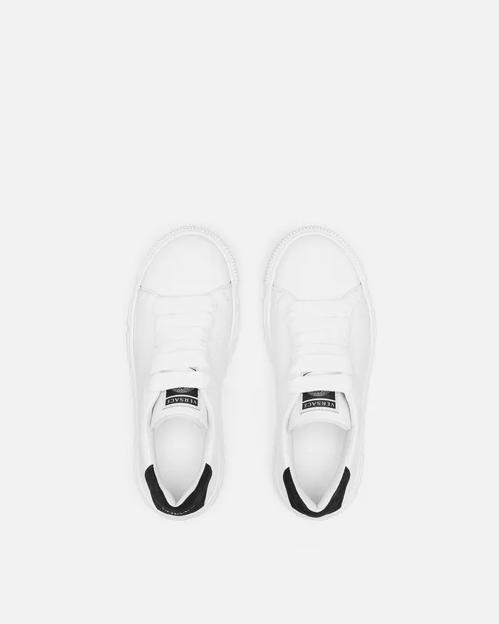 Versace Shoes Kids Greca Sneakers Blackwhite