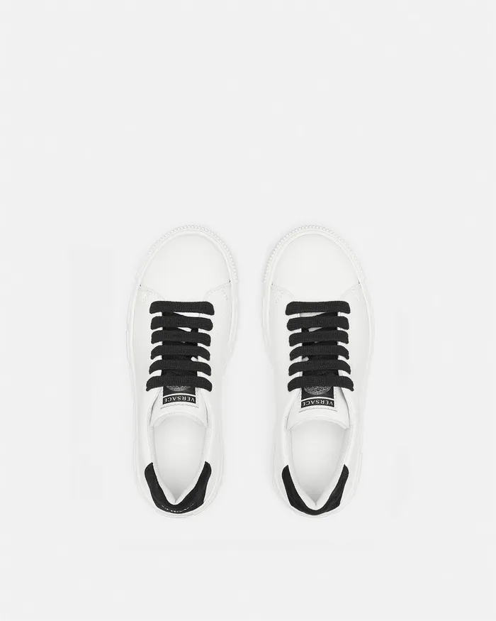 Versace Shoes Kids Greca Sneakers Blackwhite
