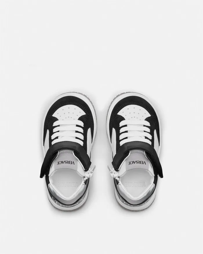 Versace Shoes Kids Logo Baby Sneakers Blackwhite