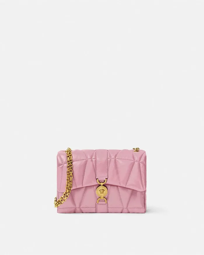 Versace Shoulder and Crossbody Women Kleio Quilted Shoulder Bag Pink