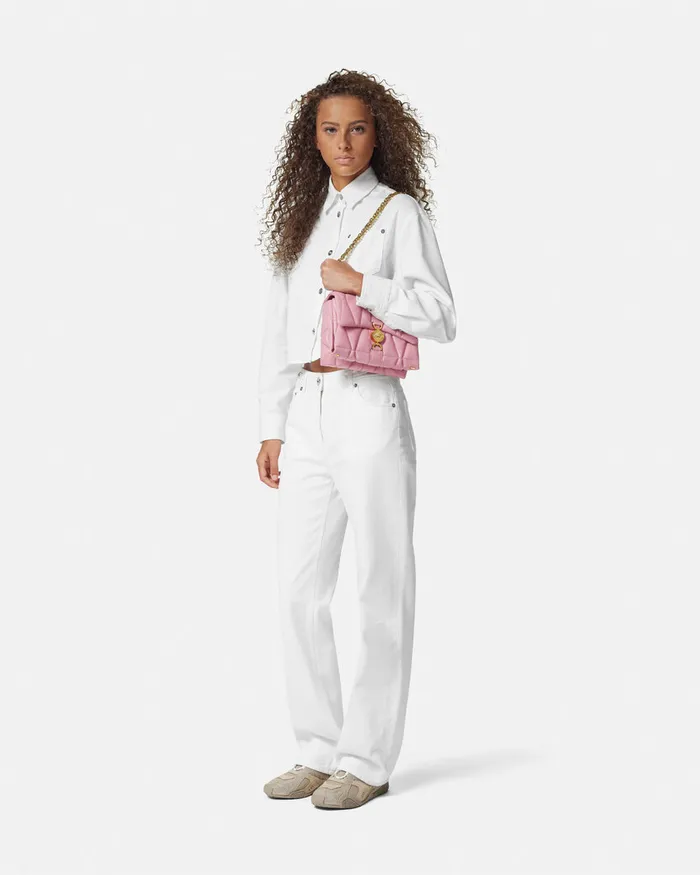 Versace Shoulder and Crossbody Women Kleio Quilted Shoulder Bag Pink