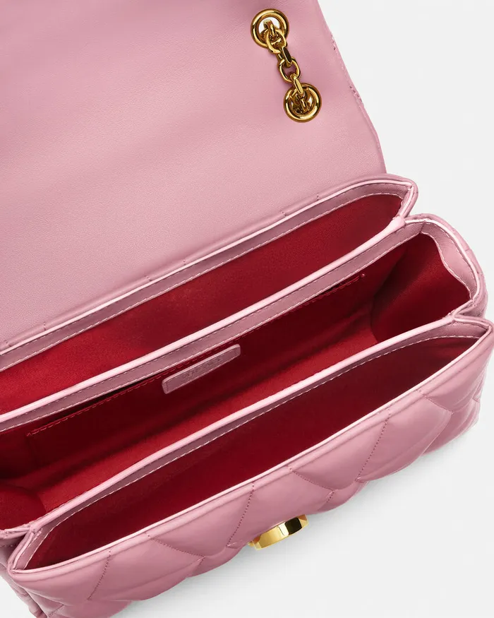 Versace Shoulder and Crossbody Women Kleio Quilted Shoulder Bag Pink