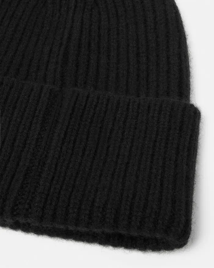 Versace Soft Accessories Women Cielo Stellato Logo Cashmere Knit Beanie Black