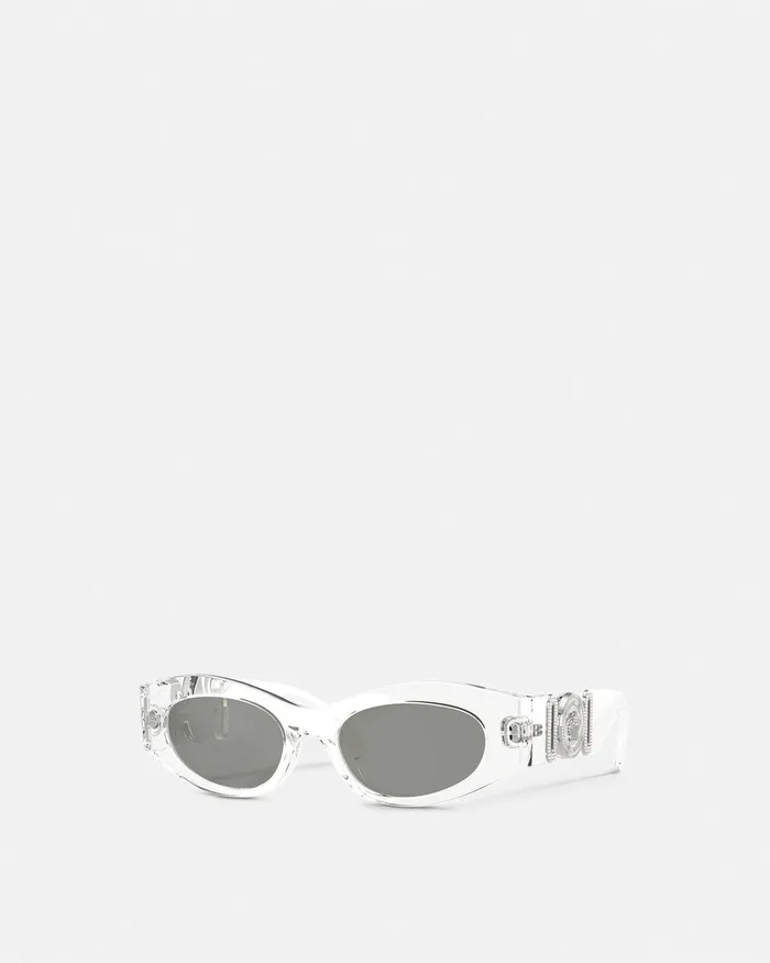 Versace Sunglasses Women Medusa Biggie CatEye Sunglasses Transparent
