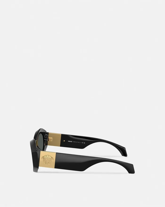 Versace Sunglasses Women Medusa Plaque Geometric Sunglasses Blackgold