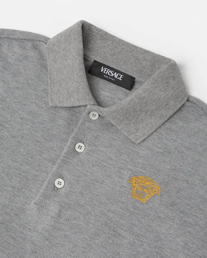 Versace Tshirts and Polos Kids Medusa Polo Shirt Gray