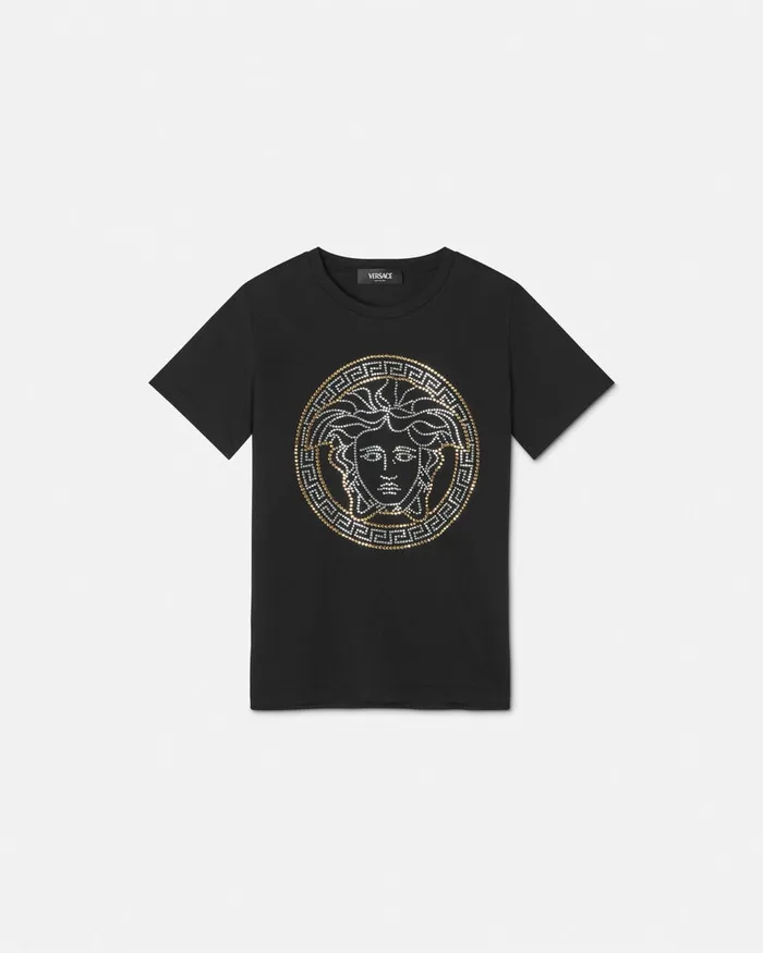 Versace Tshirts and Polos Kids Studded Medusa TShirt Black