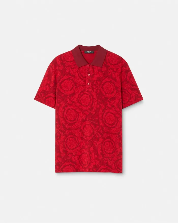 Versace TShirts and Polos Men Barocco Polo Shirt Red