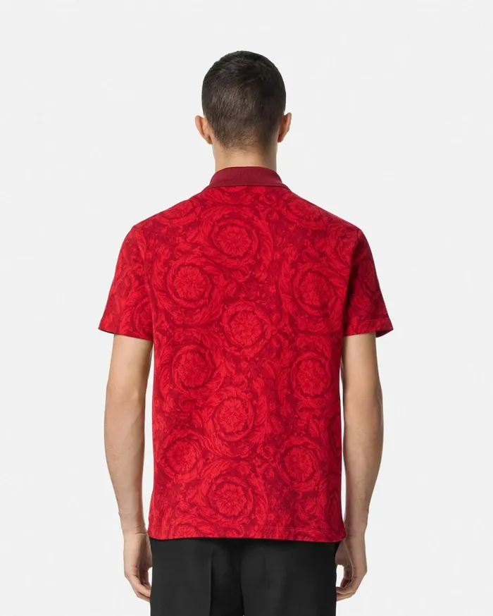 Versace TShirts and Polos Men Barocco Polo Shirt Red