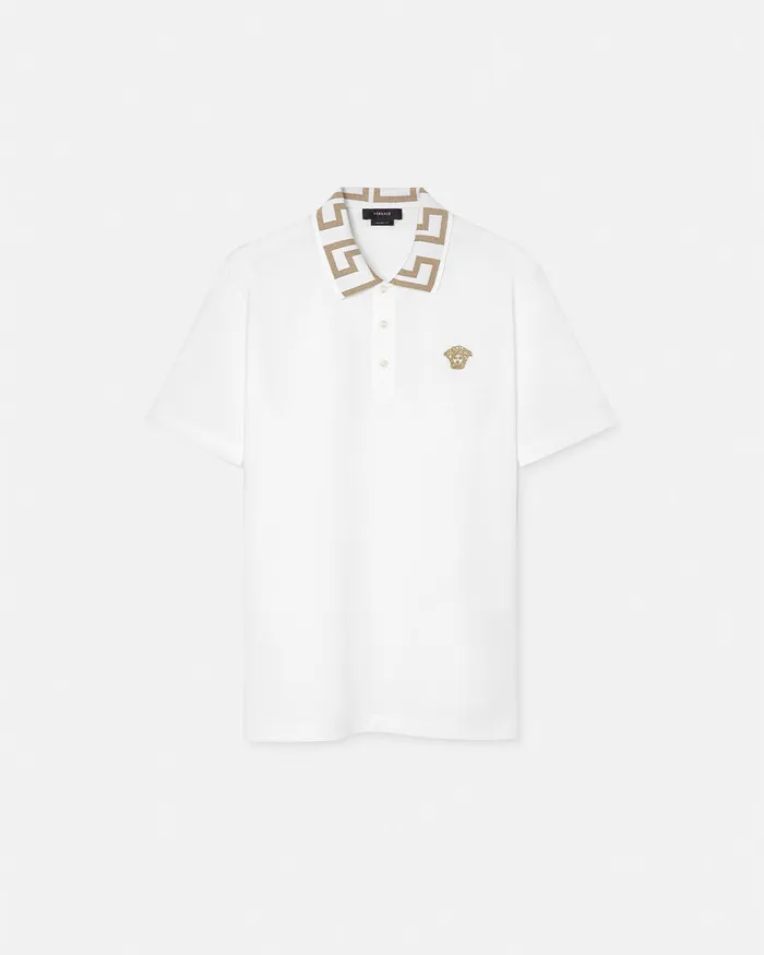 Versace TShirts and Polos Men Greca Polo Shirt White