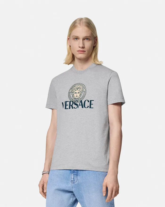 Versace TShirts and Polos Men Medusa Logo TShirt Gray