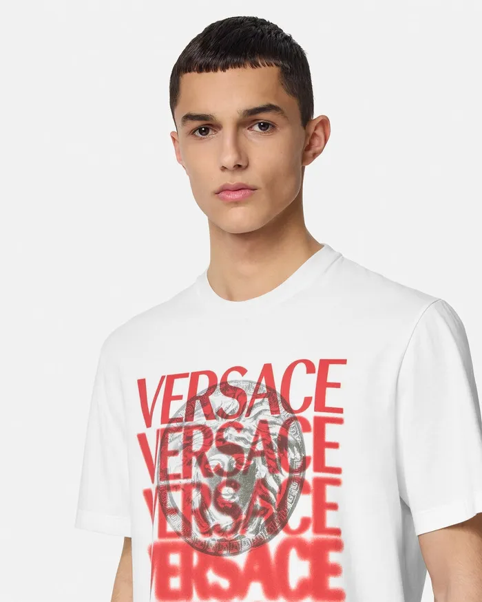 Versace TShirts and Polos Men Medusa Medallion TShirt Whiteprint
