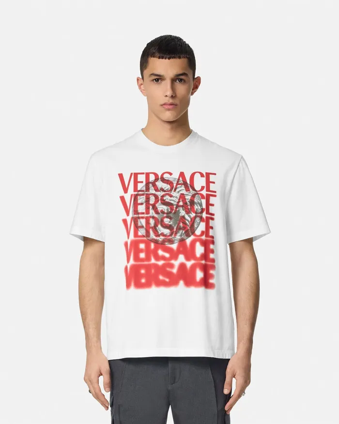 Versace TShirts and Polos Men Medusa Medallion TShirt Whiteprint