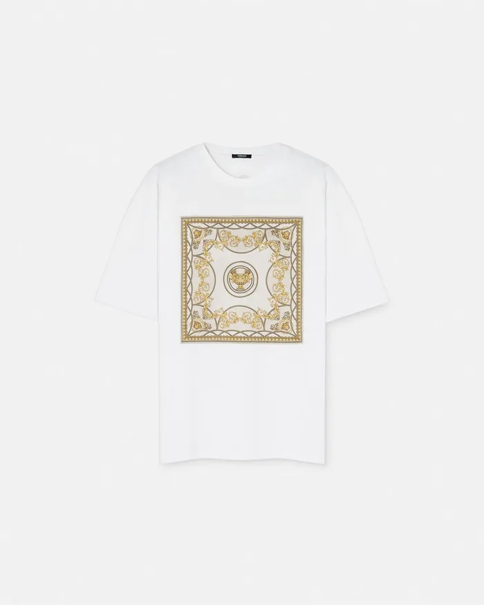 Versace TShirts and Sweatshirts Women La Coupe Des Dieux Oversized TShirt Whiteprint