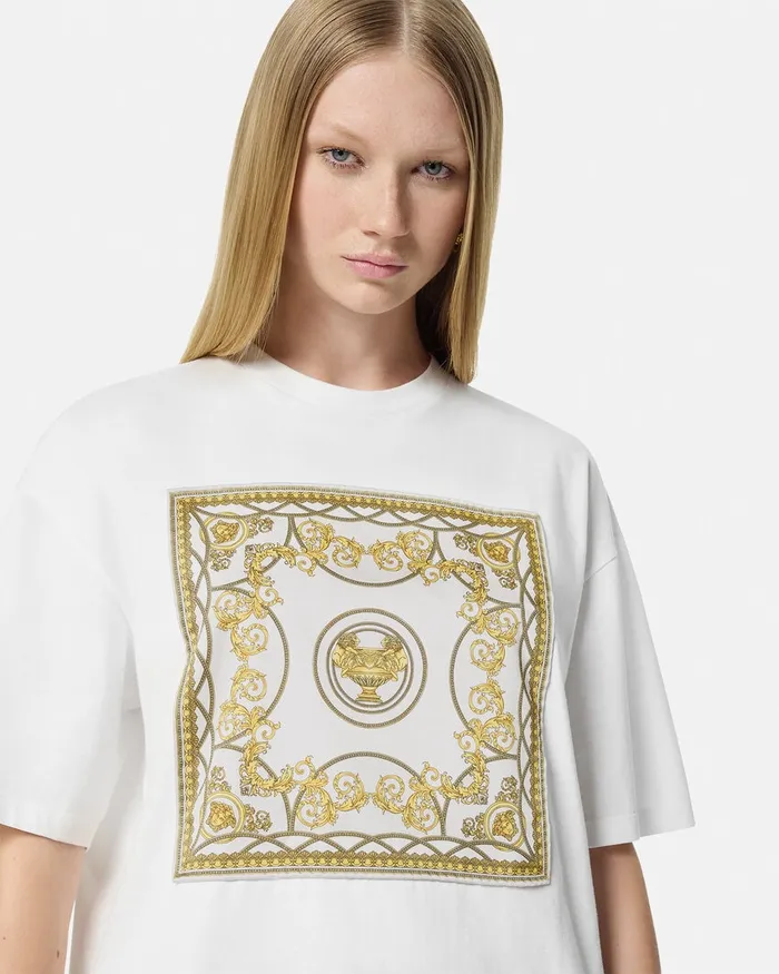 Versace TShirts and Sweatshirts Women La Coupe Des Dieux Oversized TShirt Whiteprint