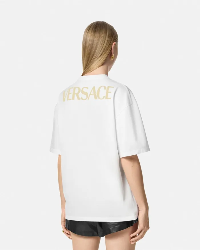 Versace TShirts and Sweatshirts Women La Coupe Des Dieux Oversized TShirt Whiteprint