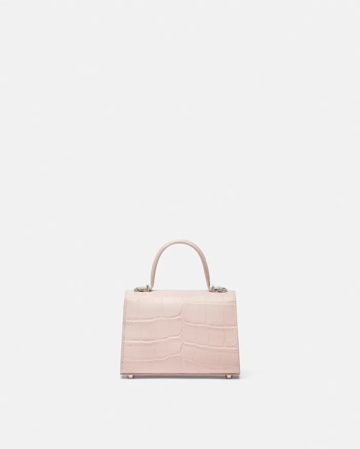 Versace Top Handle Women CrocEffect Medusa 03995 Mini Bag Light Pink