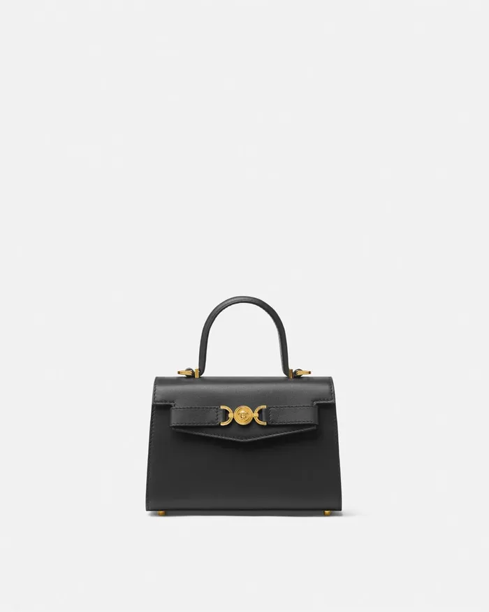 Versace Top Handle Women Medusa 03995 Small Handbag Blackgold
