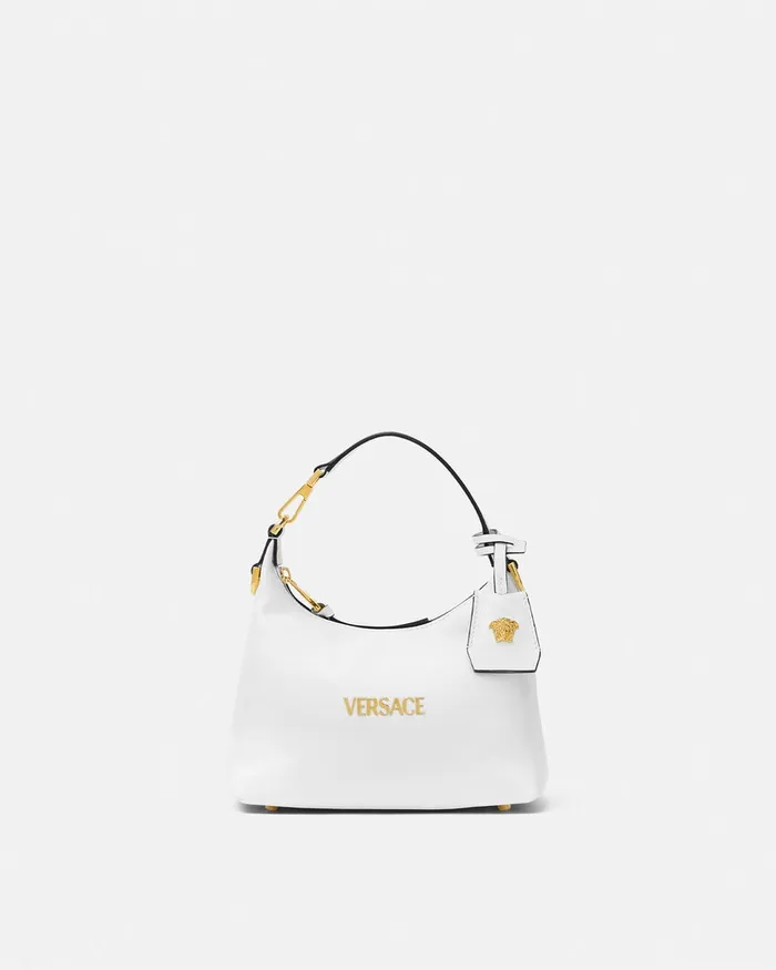 Versace Top Handle Women Tag Hobo Handbag White