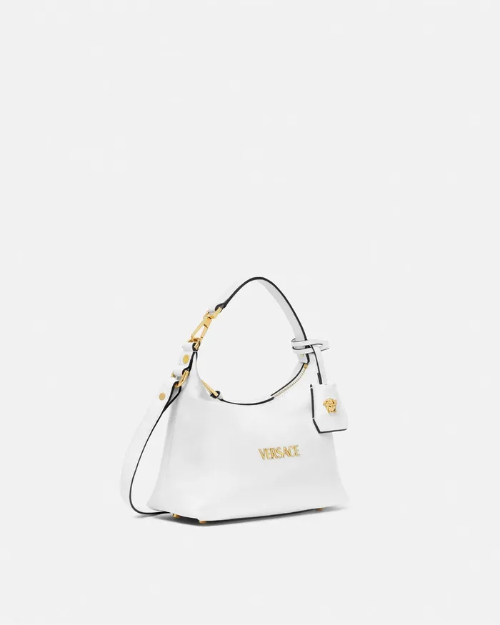 Versace Top Handle Women Tag Hobo Handbag White
