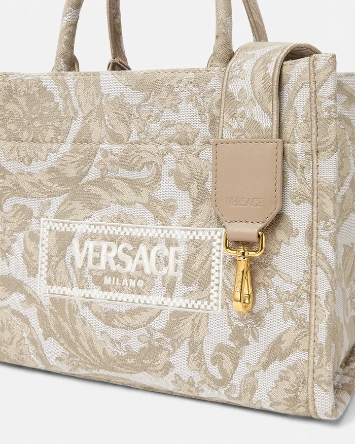 Versace Totes Women Barocco Athena Small Tote Bag Beigeprint