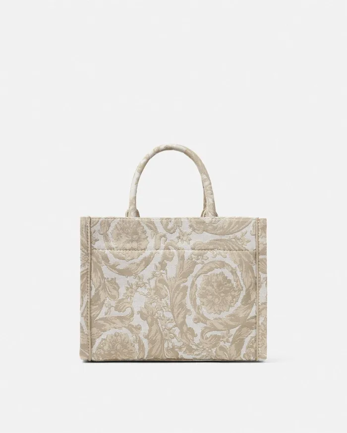 Versace Totes Women Barocco Athena Small Tote Bag Beigeprint