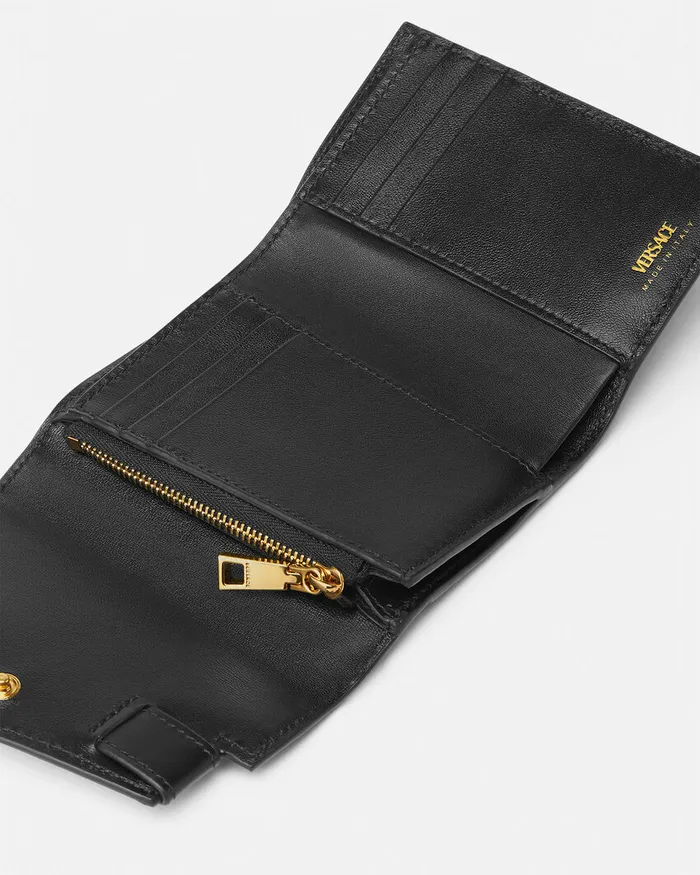 Versace Wallets Women Medusa 03995 Trifold Wallet Blackgold