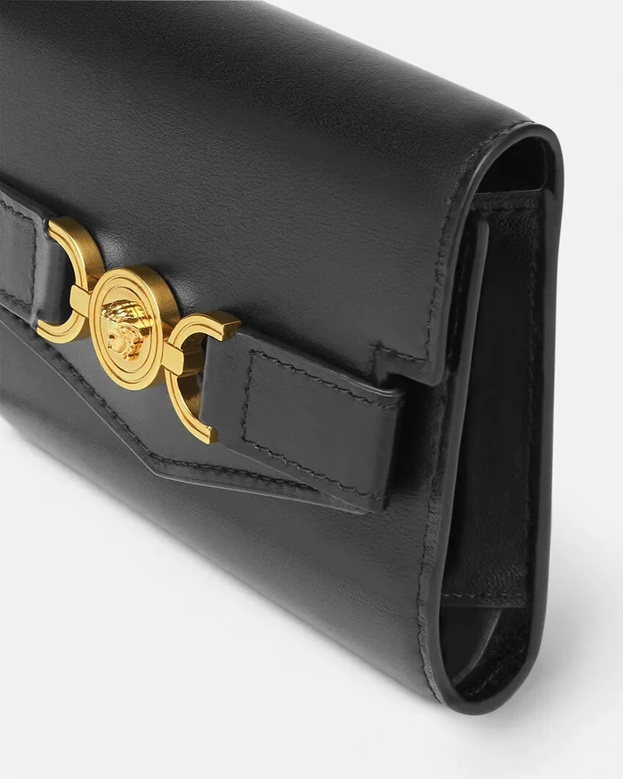 Versace Wallets Women Medusa 03995 Trifold Wallet Blackgold