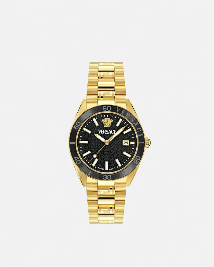 Versace Watches Men VDome Watch Blackgold