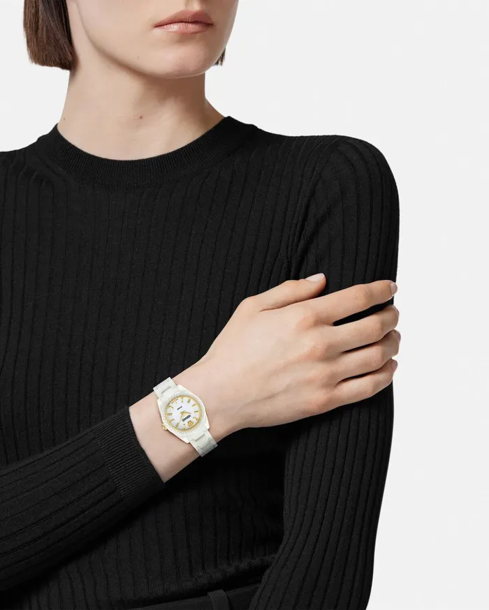 Versace Watches Women Dv One Mini Watch White