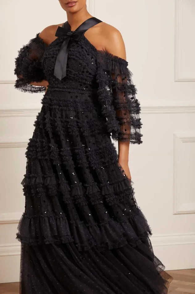 Vivian Off Shoulder Gown Black Women Needle and Thread Dresses