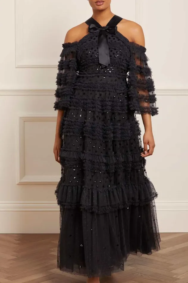 Vivian Off Shoulder Gown Black Women Needle and Thread Dresses