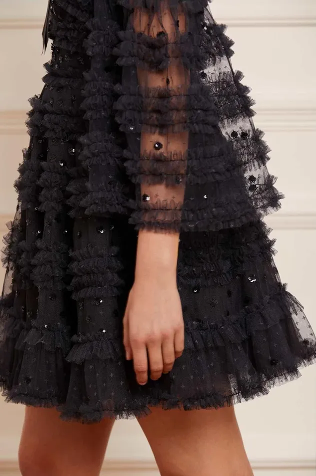 Vivian Off Shoulder Micro Mini Dress Black Women Needle and Thread Dresses