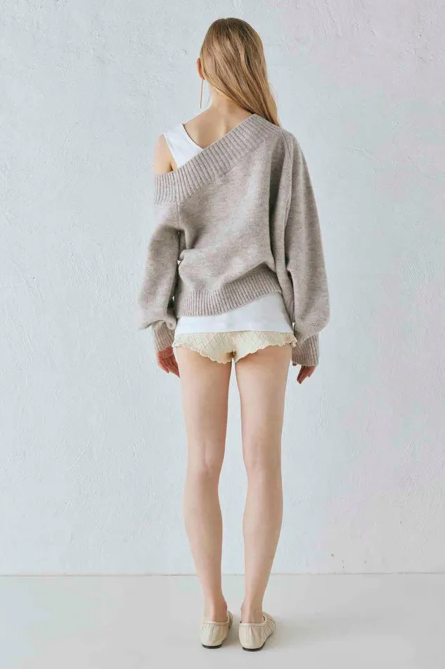 VRG GRL Alma Knit Jumper Grey Marle Women JumpersSweaters VRG GRL Alma Knit Jumper Grey Marle Women JumpersSweaters