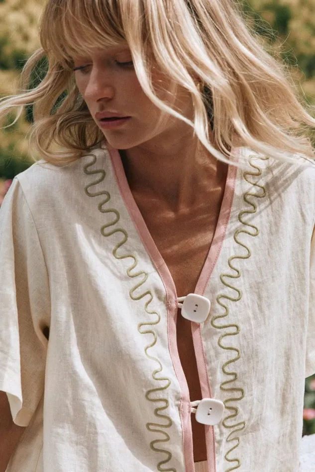 VRG GRL Cultivate Linen Shirt Swirl Women Shirts VRG GRL Cultivate Linen Shirt Swirl Women Shirts