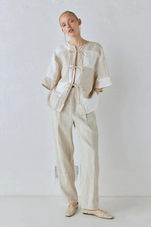 VRG GRL Goldie Linen Pants Oatmeal Women Pants VRG GRL Goldie Linen Pants Oatmeal Women Pants