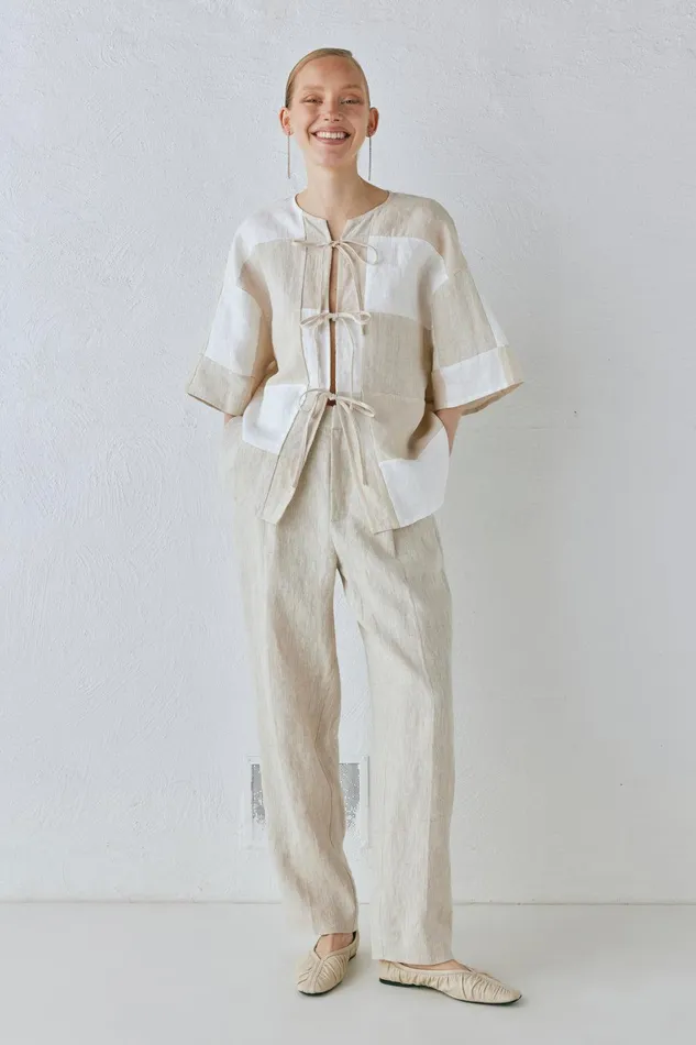 VRG GRL Goldie Linen Pants Oatmeal Women Pants VRG GRL Goldie Linen Pants Oatmeal Women Pants