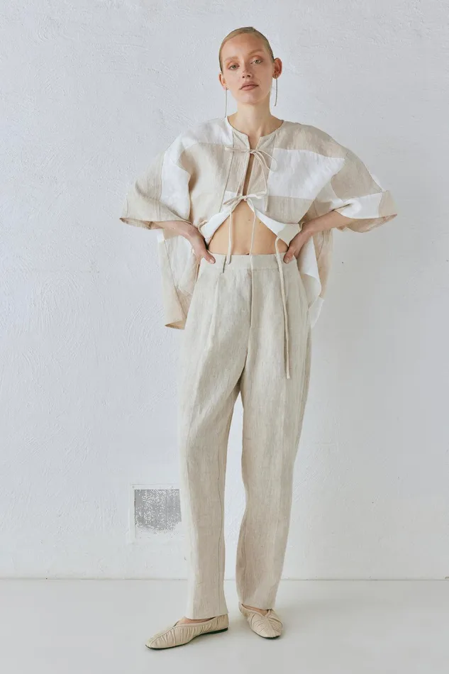 VRG GRL Goldie Linen Pants Oatmeal Women Pants VRG GRL Goldie Linen Pants Oatmeal Women Pants