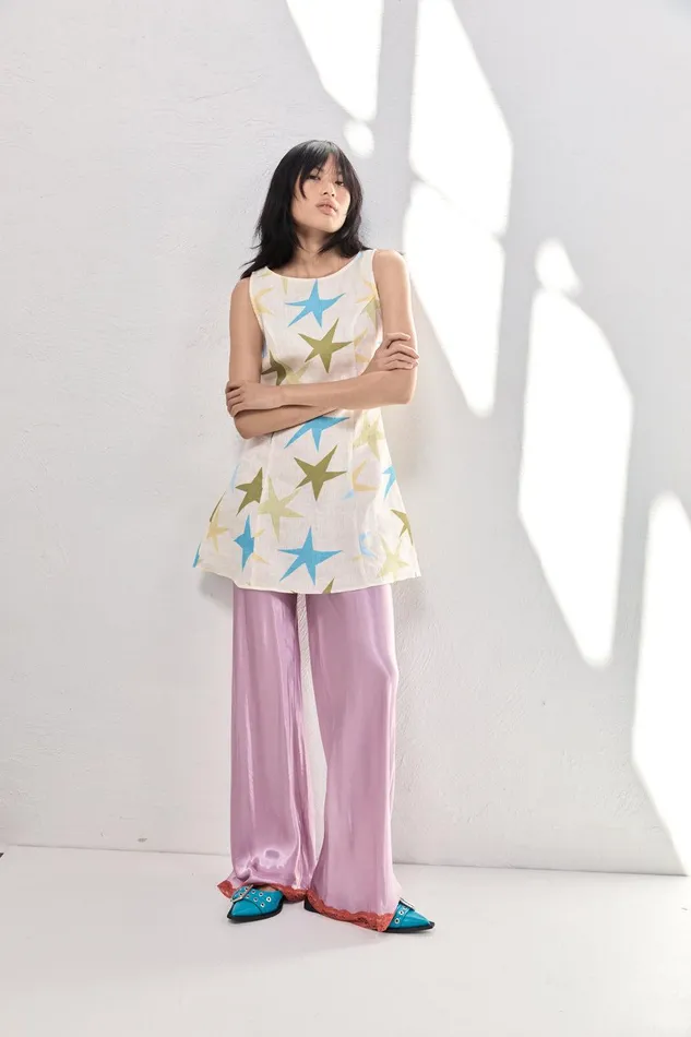 VRG GRL Josefin Satin Pants Lilac Women Pants