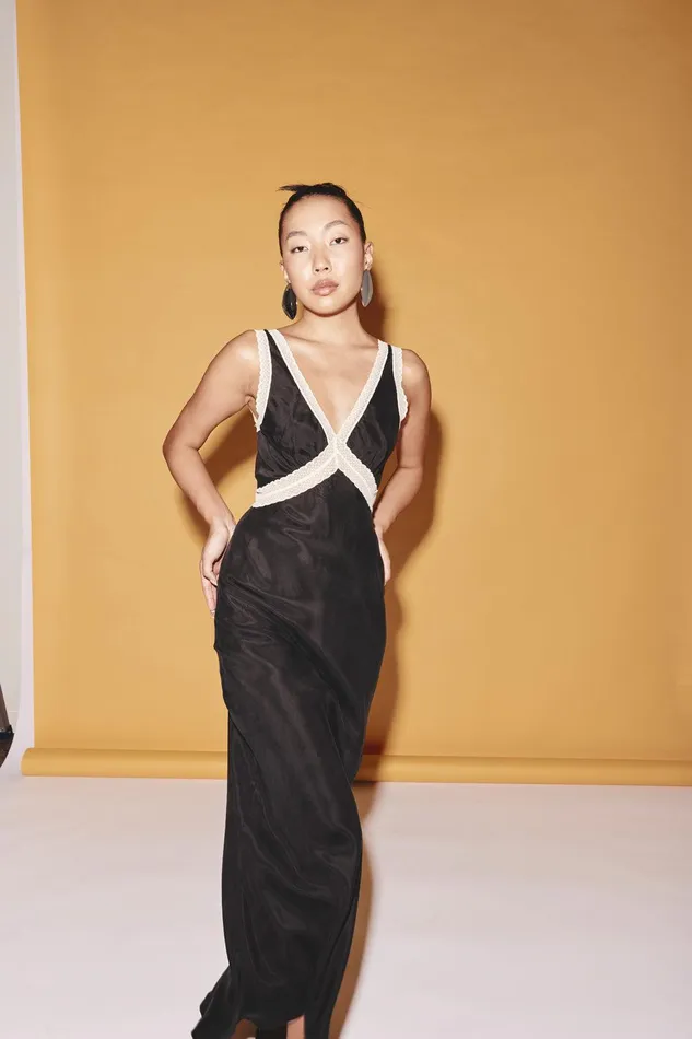 VRG GRL Meet Me On The Dance Floor Bias Cut Maxi Dress Black Women MidiMaxi Dresses