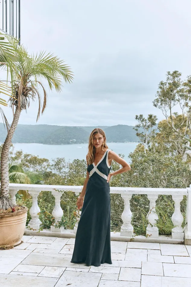VRG GRL Meet Me On The Dance Floor Bias Cut Maxi Dress Black Women MidiMaxi Dresses