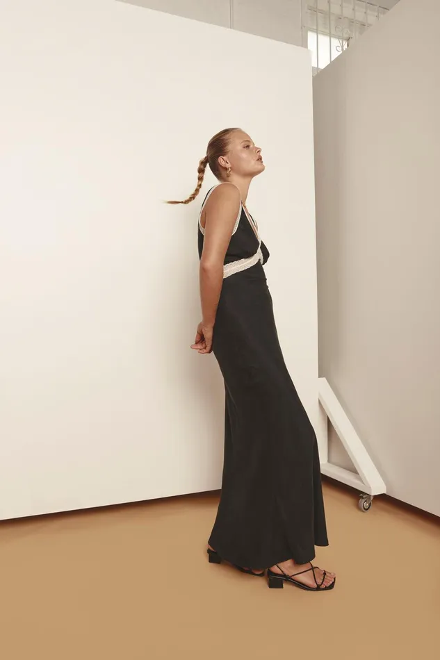 VRG GRL Meet Me On The Dance Floor Bias Cut Maxi Dress Black Women MidiMaxi Dresses