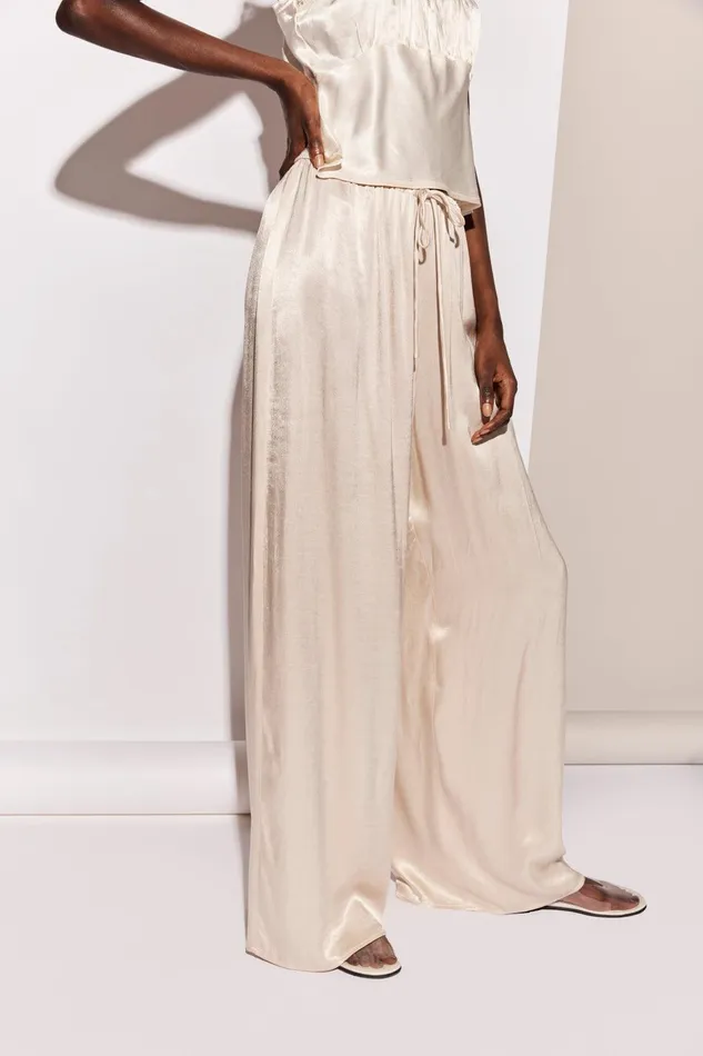 VRG GRL Merci Satin Pants Champagne Women Pants