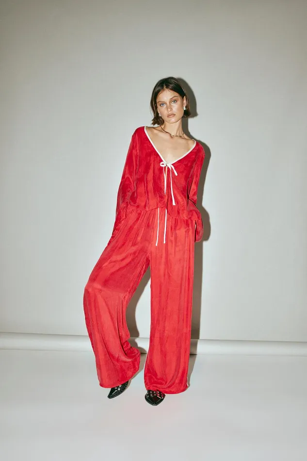 VRG GRL Moonscapes Pants Chilli Women Pants VRG GRL Moonscapes Pants Chilli Women Pants