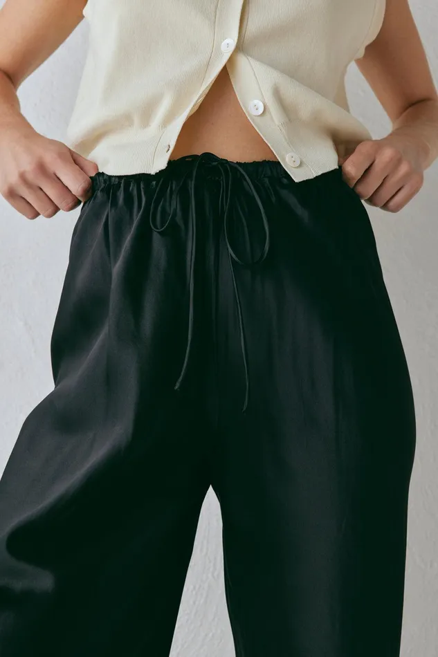 VRG GRL Rae Satin Pants Black Women Pants VRG GRL Rae Satin Pants Black Women Pants
