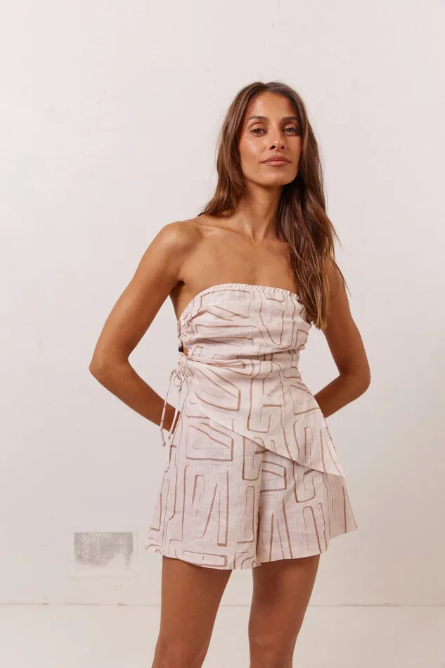 VRG GRL Sunrays Linen Top Etch Women Sets