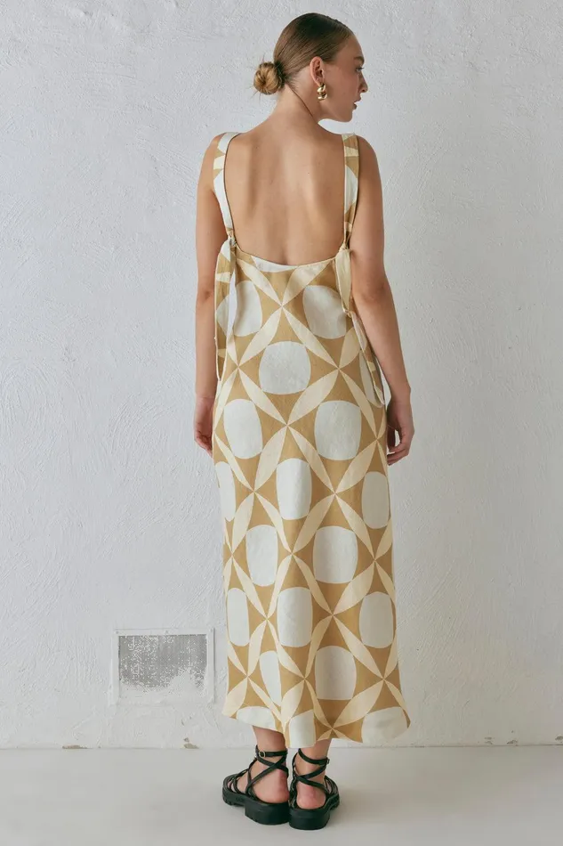 VRG GRL Talia Linen Midi Dress Scope Women MidiMaxi Dresses