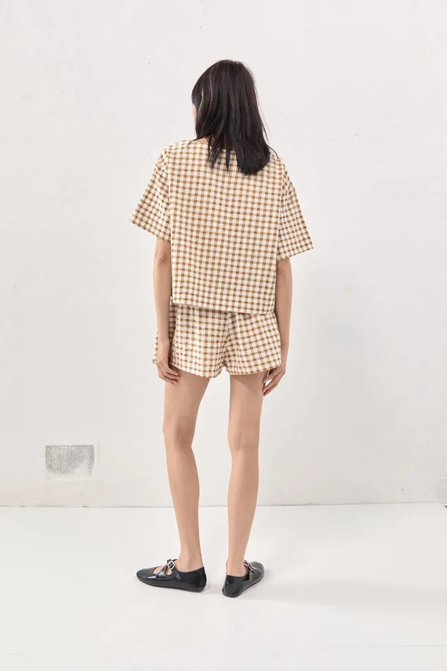 VRG GRL The Sea and I Smock Top Honey Women Short Sleeve