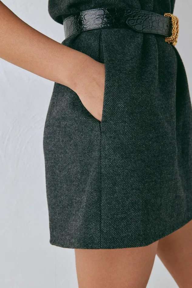 VRG GRL Vale Mini Dress Charcoal Women Mini Dresses VRG GRL Vale Mini Dress Charcoal Women Mini Dresses